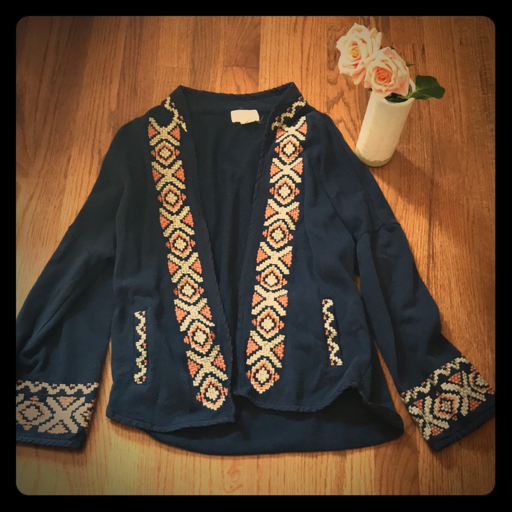 Navy Open Cardigan